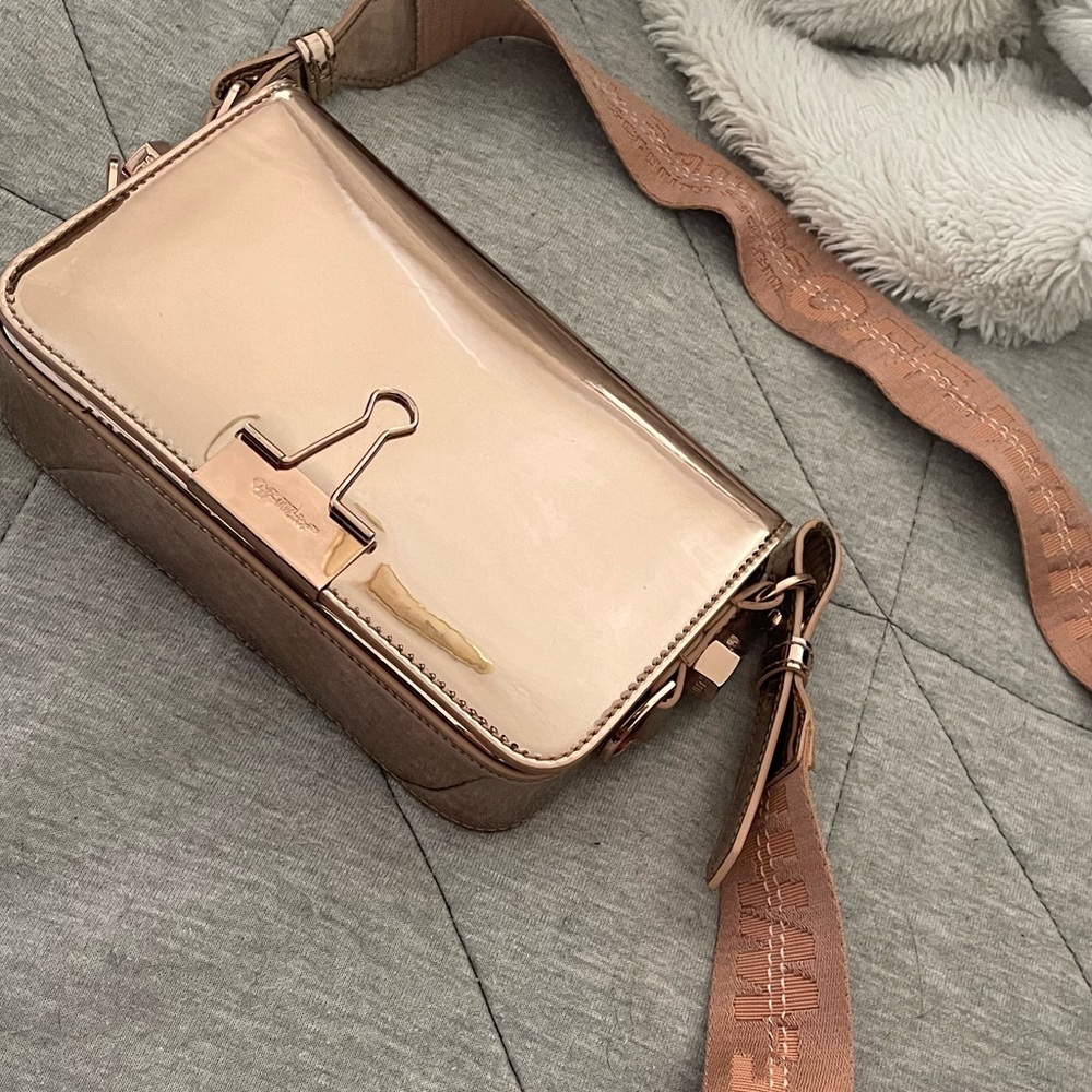 Off-White Pink Mirrored Flap Bag